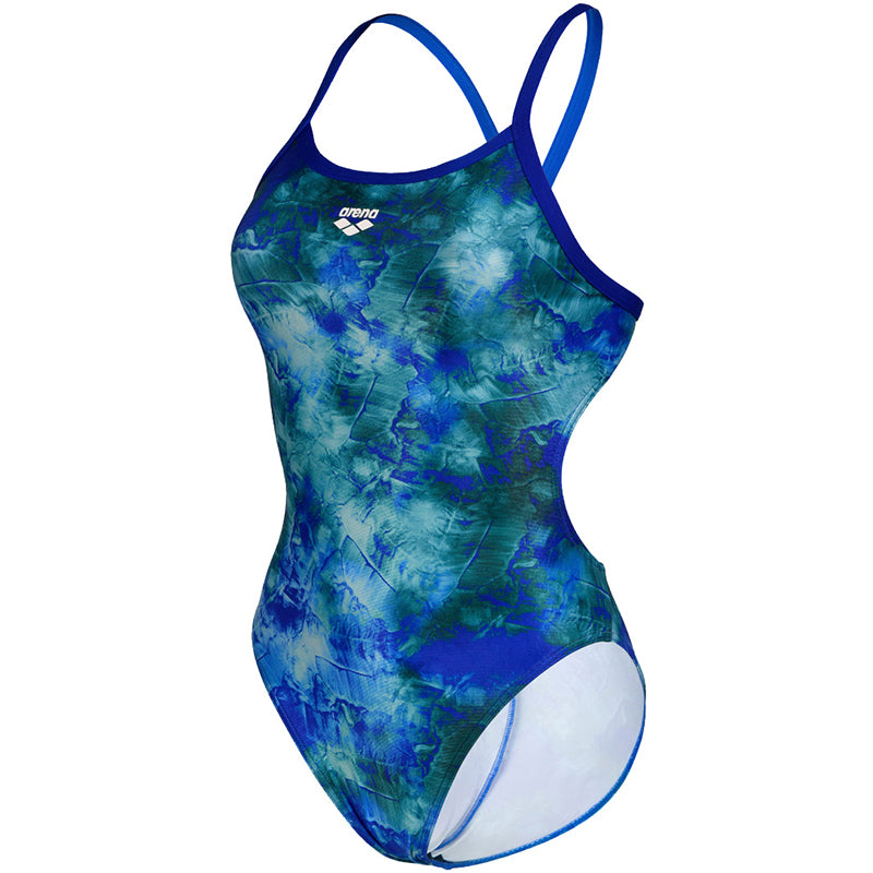 Arena - Allover Challenge Back Ladies Swimsuit - Neon Blue