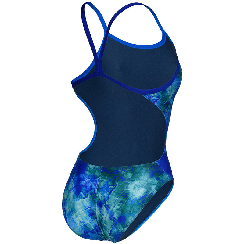 Arena - Allover Challenge Back Ladies Swimsuit - Neon Blue