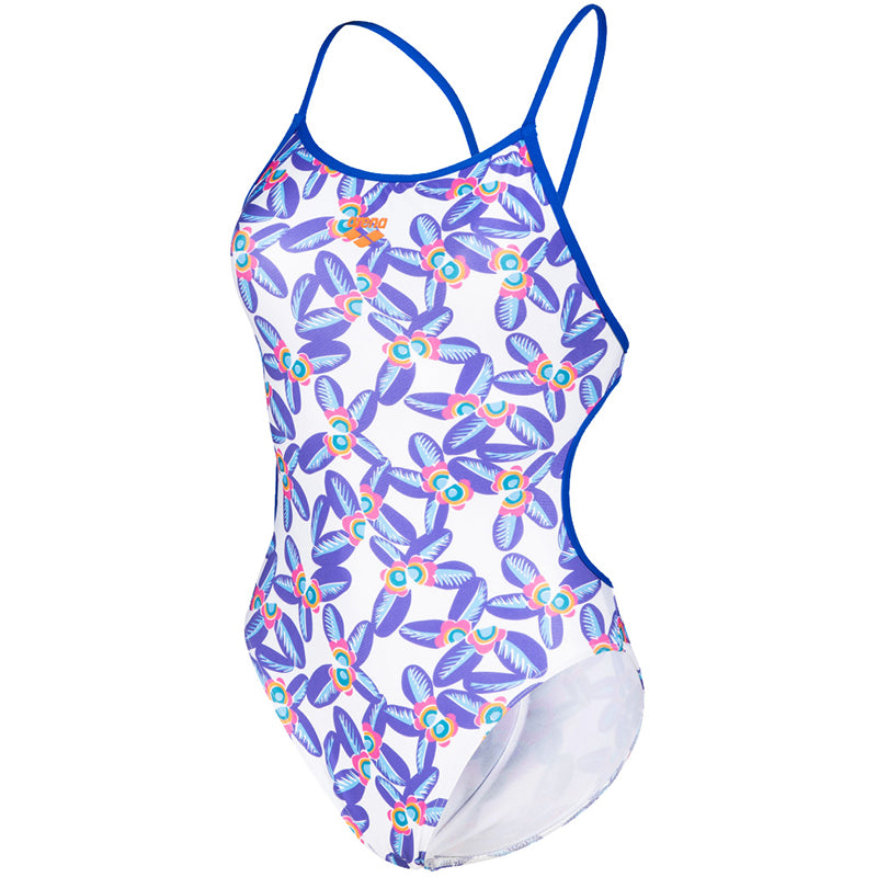 Arena - Allover Lace Back Ladies Swimsuit - Blue/Multi