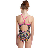 Arena - Allover Lightdrop Back Girls Swimsuit - Rose/Multi