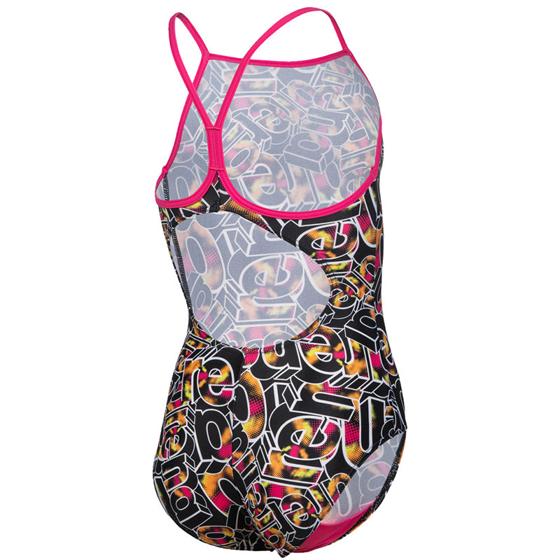 Arena - Allover Lightdrop Back Girls Swimsuit - Rose/Multi