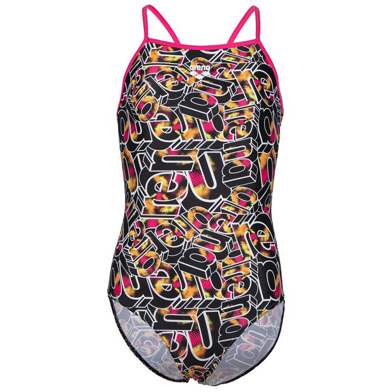 Arena - Allover Lightdrop Back Girls Swimsuit - Rose/Multi