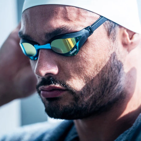 Arena - Cobra Core Swipe Mirror Goggle - Aqua/Black