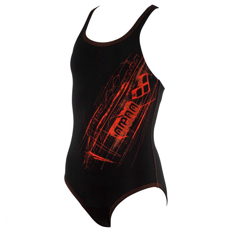 Arena - Drawy Swim Pro Back Junior Swimsuit - Black/Mango