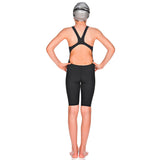 Arena - Girls Powerskin ST Junior Open Back Short Leg Suit - Black