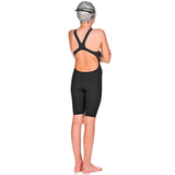 Arena - Girls Powerskin ST Junior Open Back Short Leg Suit - Black