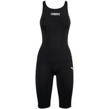 Arena - Girls Powerskin ST Junior Open Back Short Leg Suit - Black