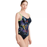 Arena - Hoya U-Back Ladies Bodylift Swimsuit - Black/Shiny Green