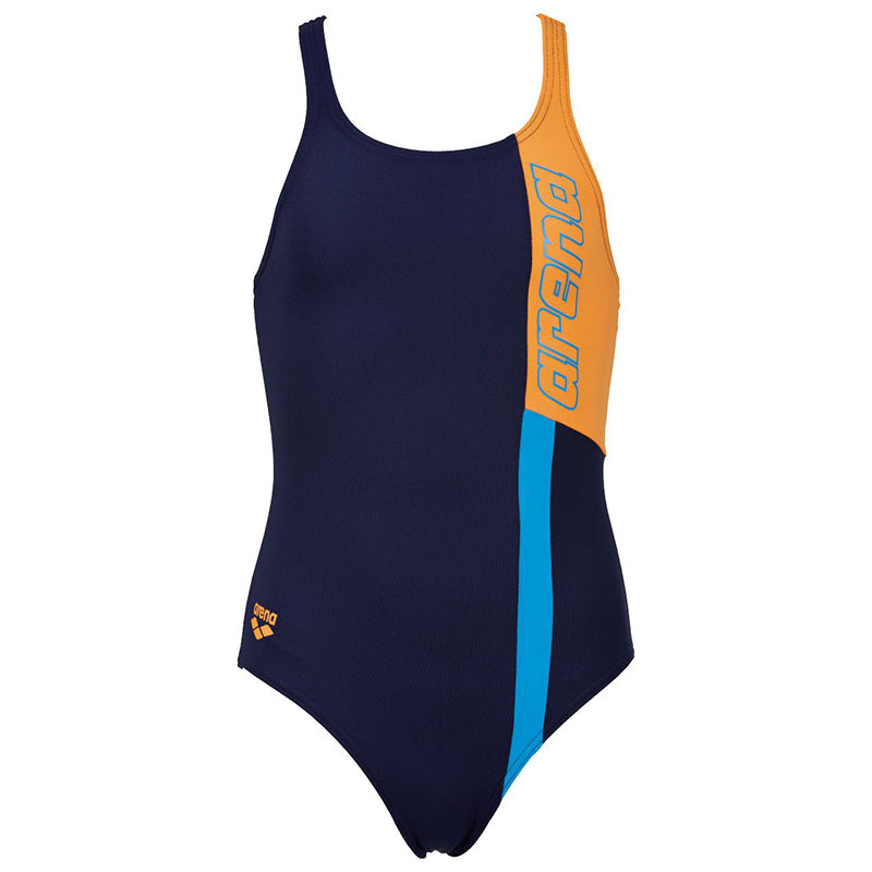 Arena - Ipanema Pro Back Junior Swimsuit - Navy/Orange/Turq
