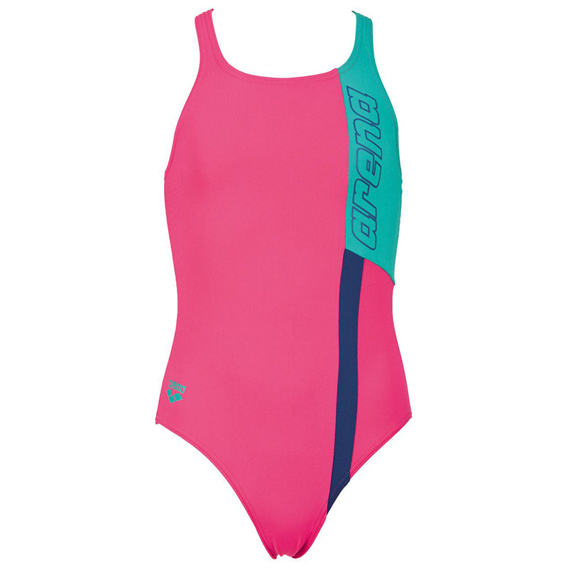 Arena - Ipanema Pro Back Junior Swimsuit - Rose/Green/Sea