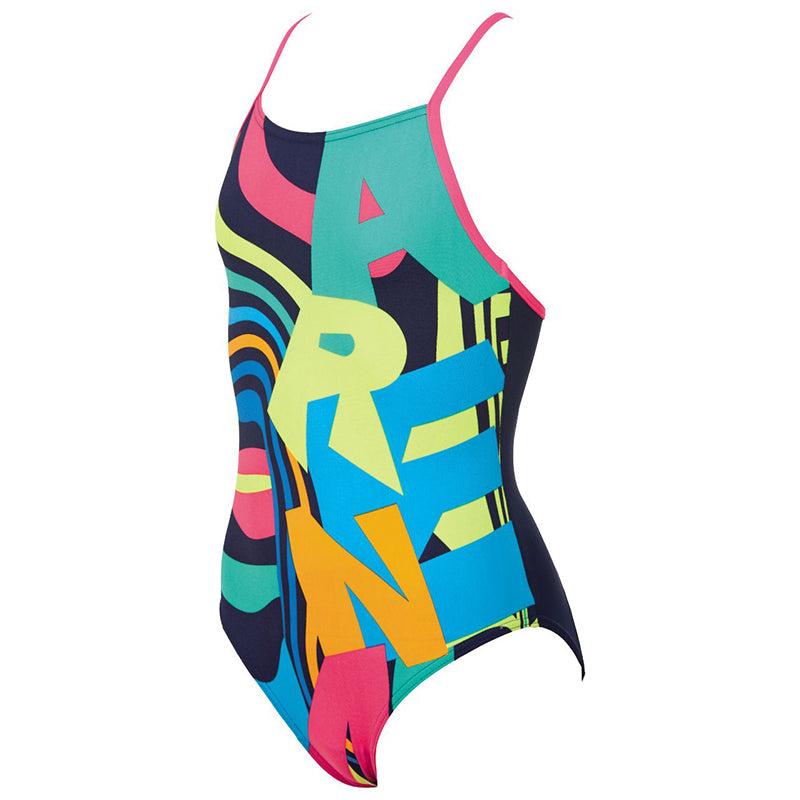 Arena - Kaleidoscope Drop Back Junior Swimsuit - Navy/Rose