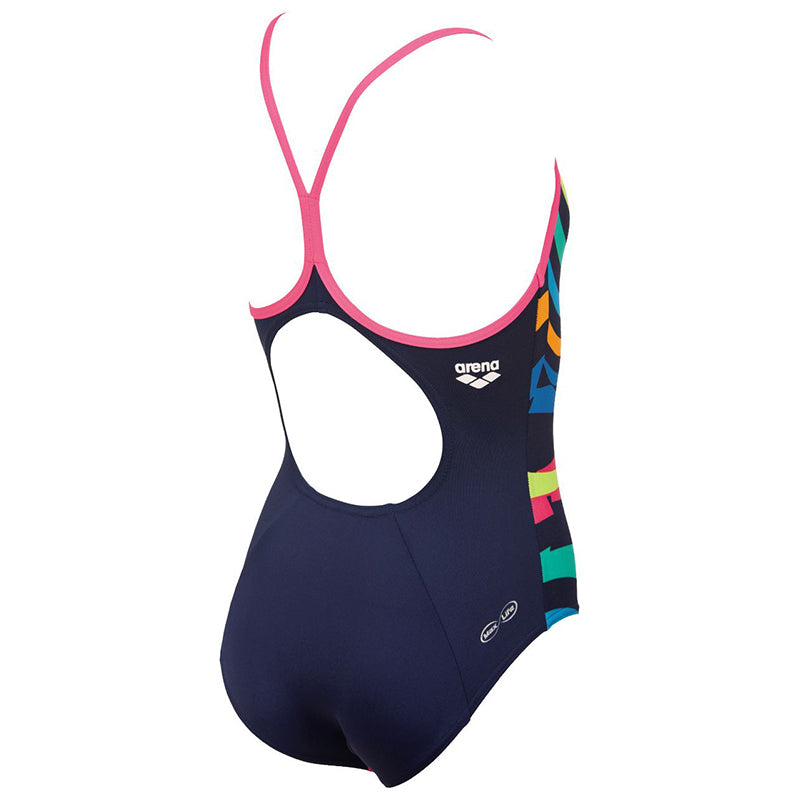 Arena - Kaleidoscope Drop Back Junior Swimsuit - Navy/Rose