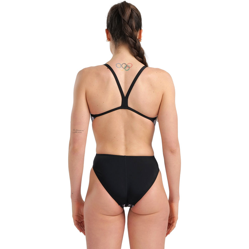 Arena - Marbled Challenge Back Ladies Swimsuit - Black/Multi