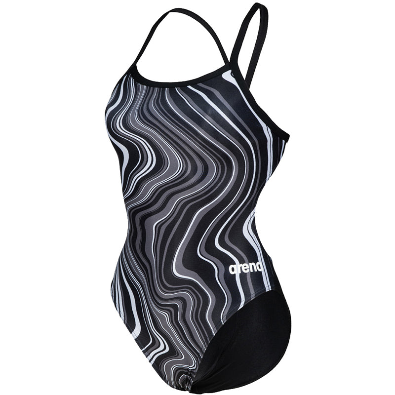 Arena - Marbled Challenge Back Ladies Swimsuit - Black/Multi
