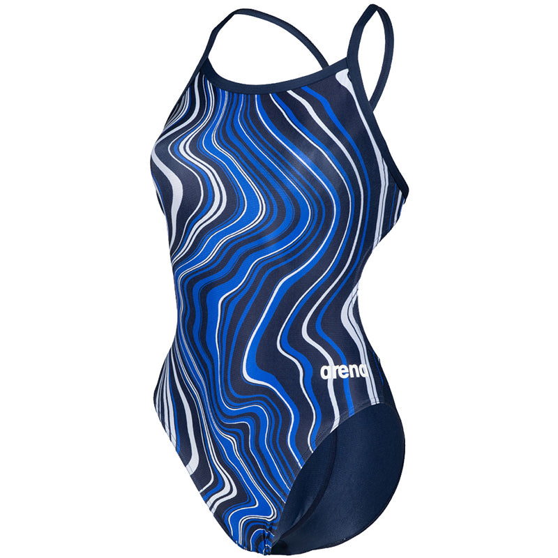 Arena - Marbled Challenge Back Ladies Swimsuit - Navy/Multi