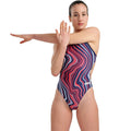 Arena - Marbled Challenge Back Ladies Swimsuit - Navy/Red/Multi