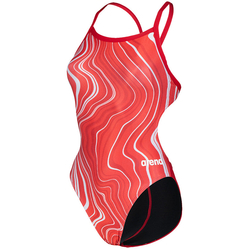 Arena - Marbled Challenge Back Ladies Swimsuit - Red/Multi