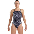 Arena - Marbled Lightdrop Back Ladies Swimsuit - Black/Multi