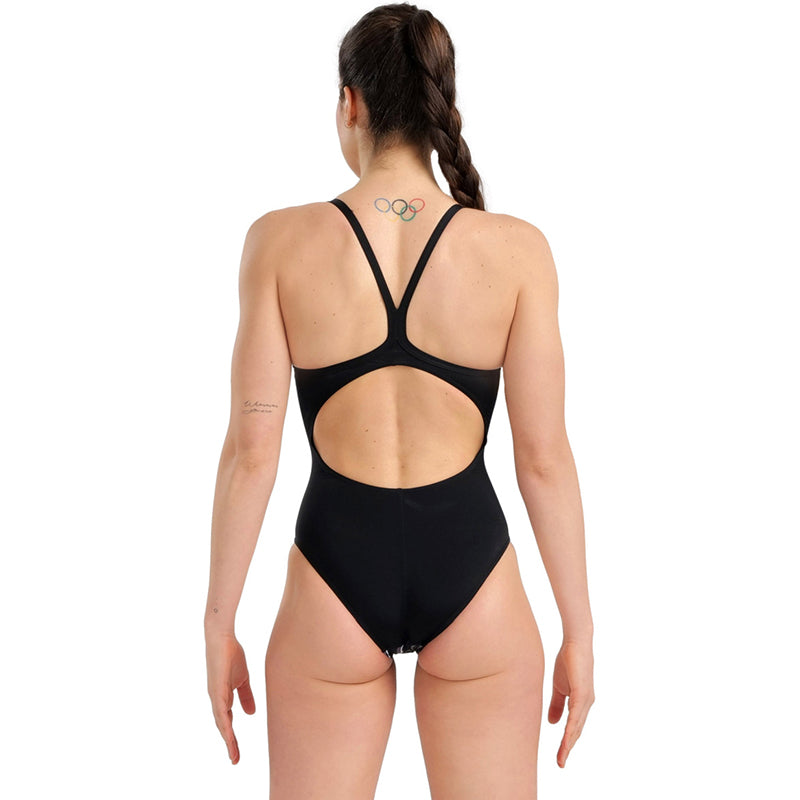 Arena - Marbled Lightdrop Back Ladies Swimsuit - Black/Multi