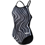 Arena - Marbled Lightdrop Back Ladies Swimsuit - Black/Multi