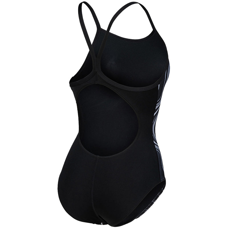 Arena - Marbled Lightdrop Back Ladies Swimsuit - Black/Multi