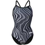 Arena - Marbled Lightdrop Back Ladies Swimsuit - Black/Multi