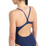 Arena - Marbled Lightdrop Back Ladies Swimsuit - Navy/Multi