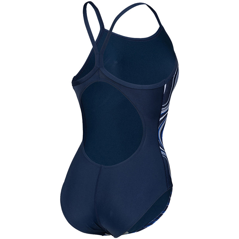 Arena - Marbled Lightdrop Back Ladies Swimsuit - Navy/Multi
