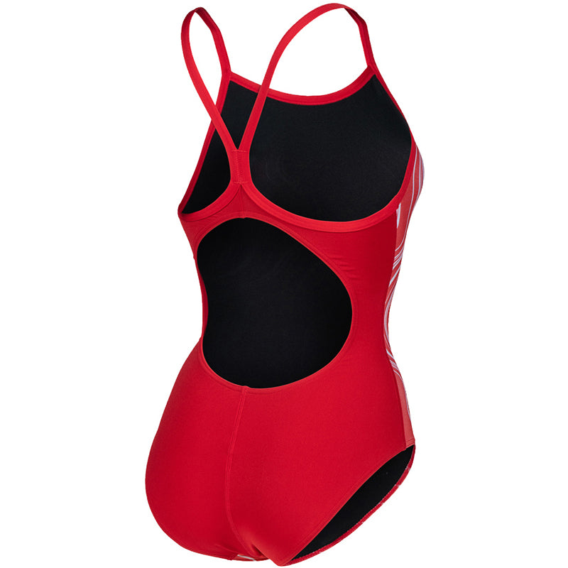 Arena - Marbled Lightdrop Back Ladies Swimsuit - Red/Multi