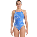 Arena - Marbled Lightdrop Back Ladies Swimsuit - Royal/Multi