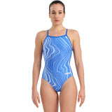 Arena - Marbled Lightdrop Back Ladies Swimsuit - Royal/Multi
