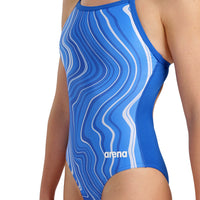 Arena - Marbled Lightdrop Back Ladies Swimsuit - Royal/Multi