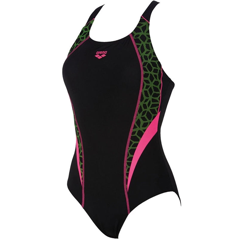 Arena - Microcarbonite Pro Back Ladies Swimsuit - Black/Fuchsia/Rose