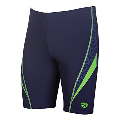 Arena - Microcarbonite Junior Jammers - Navy Blue/Green Leaf