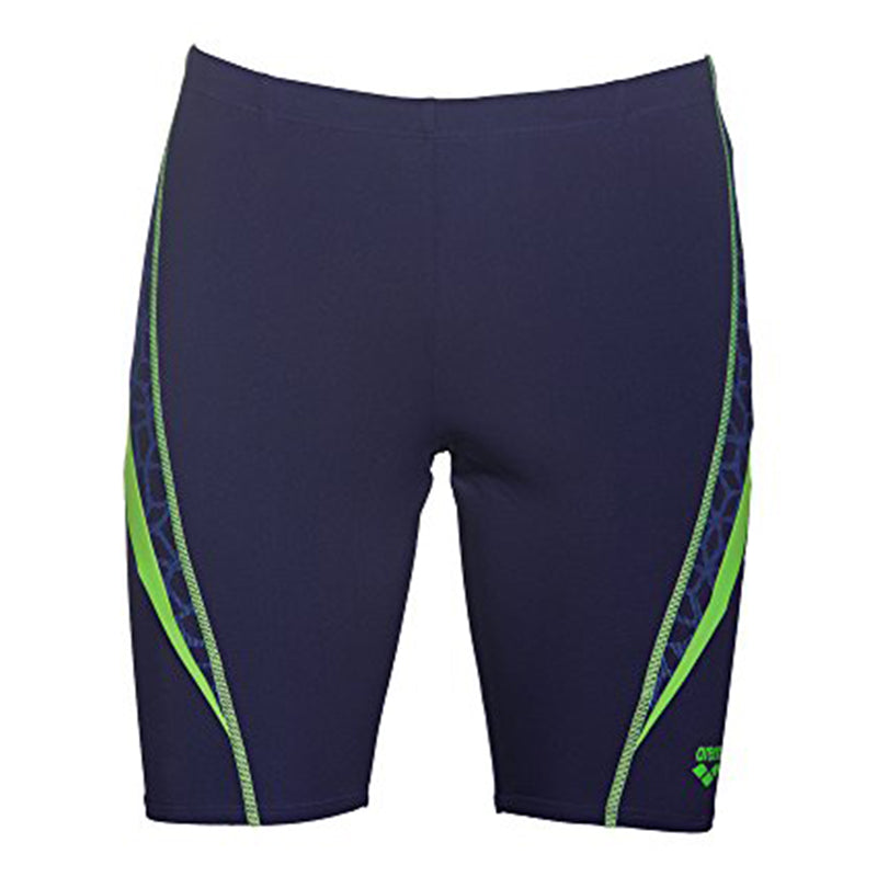 Arena - Microcarbonite Junior Jammers - Navy Blue/Green Leaf
