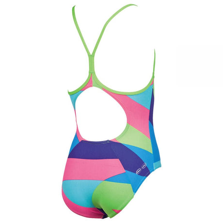 Arena - Mural Light Drop Back Girls Swimsuit - Leaf/Multi