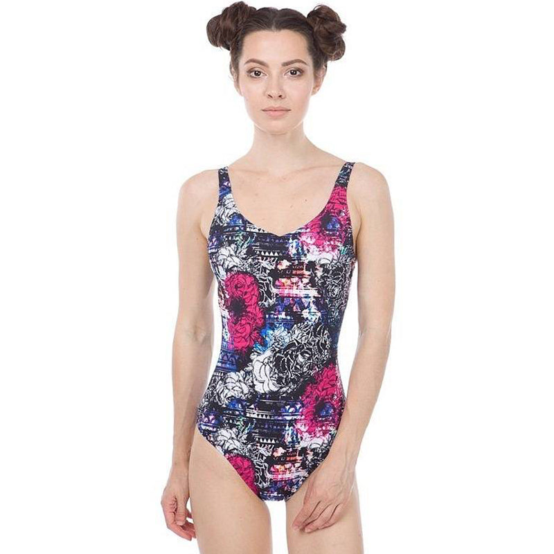 Arena - Pearl Wing Back Ladies Bodylift Swimsuit - Black/Multi