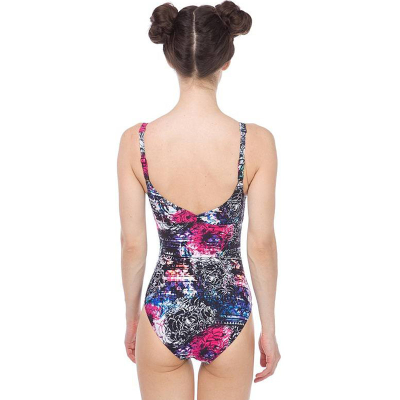 Arena - Pearl Wing Back Ladies Bodylift Swimsuit - Black/Multi