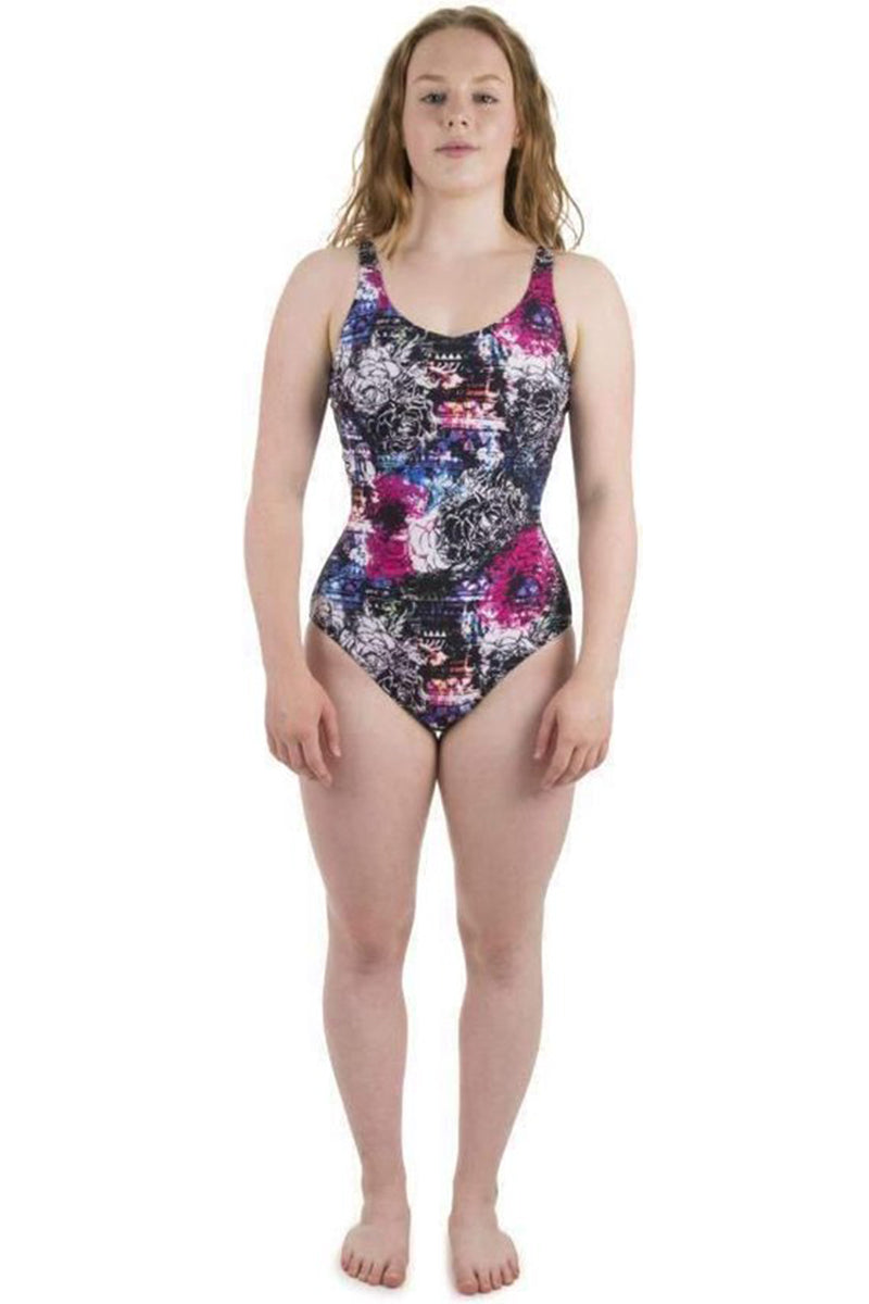 Arena - Pearl Wing Back Ladies Bodylift Swimsuit - Black/Multi