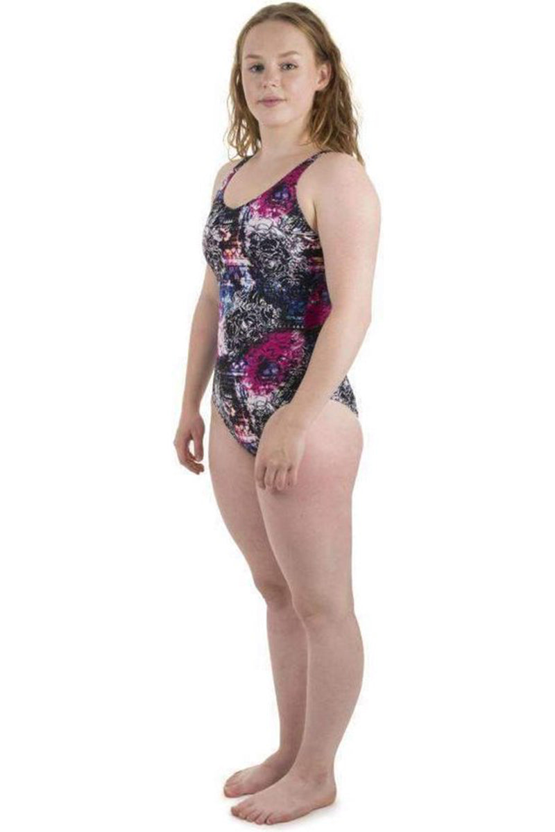 Arena - Pearl Wing Back Ladies Bodylift Swimsuit - Black/Multi