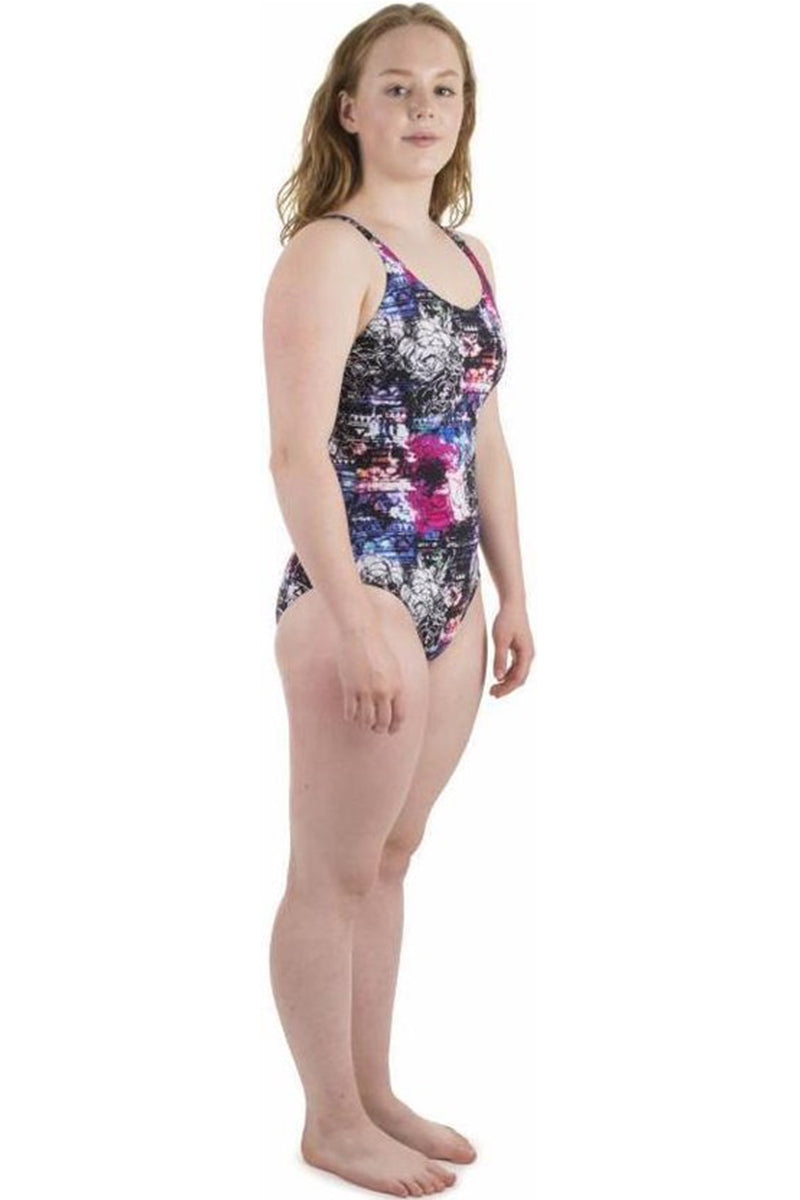 Arena - Pearl Wing Back Ladies Bodylift Swimsuit - Black/Multi