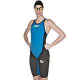 Arena - Powerskin Carbon Flex Full Body Short Leg Open Back Cyan/Dark Grey