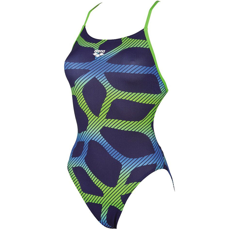 Arena - Spider Booster Back MaxLife Ladies Swimsuit - Navy/Green