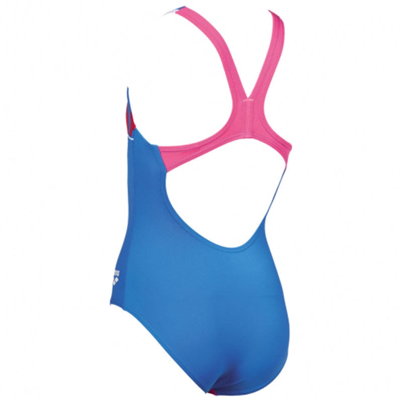 Arena - Woodblock Pro Back Girls Swimsuit - Blue