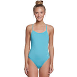 Dolfin - Bellas Solid Turquoise Tie Back One Piece Swimsuit