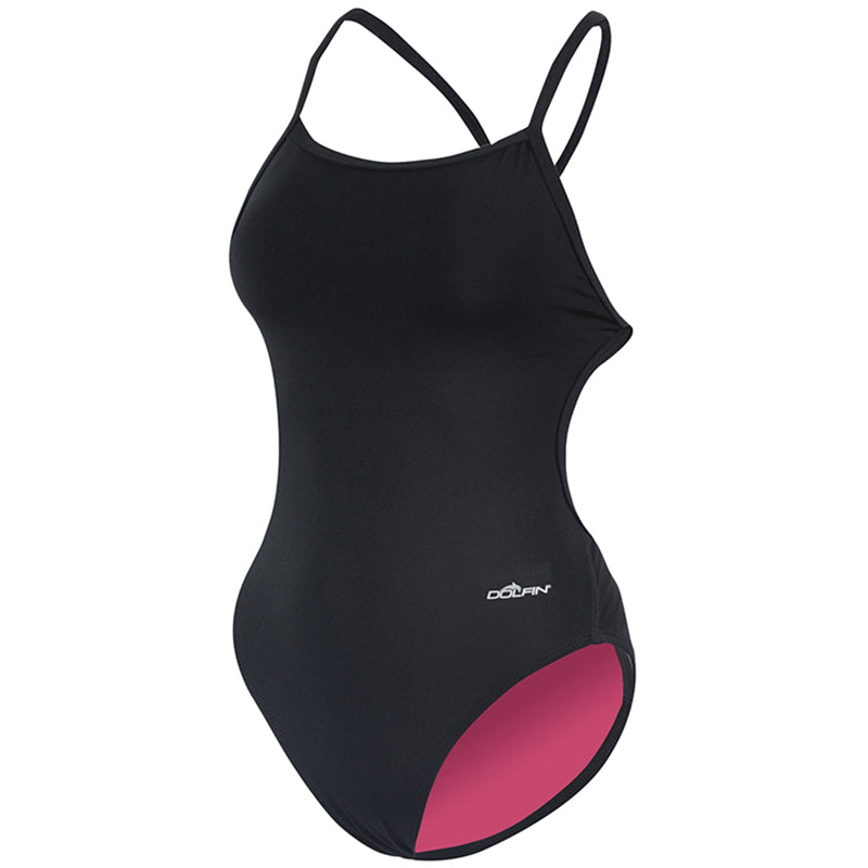 Dolfin - Bellas Solid Black Tie Back One Piece Swimsuit