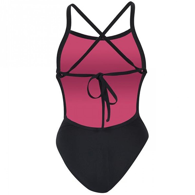 Dolfin - Bellas Solid Black Tie Back One Piece Swimsuit