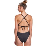 Dolfin - Bellas Solid Black Tie Back One Piece Swimsuit