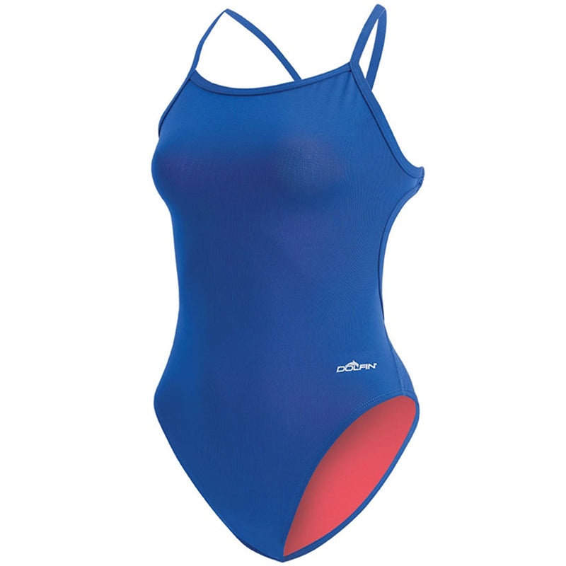Dolfin - Bellas Solid Blue Tie Back One Piece Swimsuit