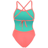 Dolfin - Bellas Solid Coral Tie Back One Piece Swimsuit